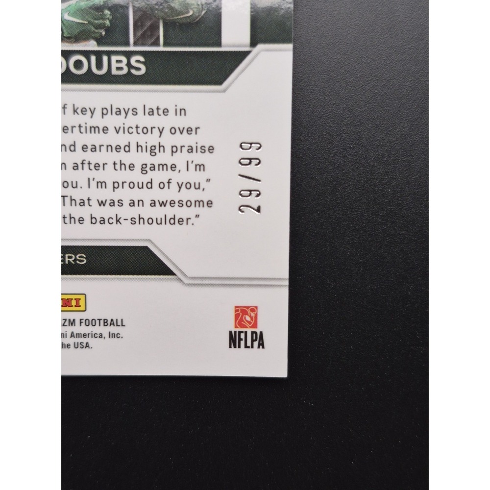 2022 Panini Prizm Romeo Doubs #E-14 Emergent Blue Ice Prizm /99 (RC) Packers - Picture 10 of 11
